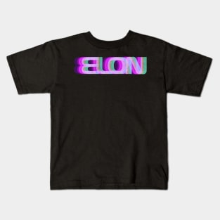 ELON Retro Glitch Trippy Kids T-Shirt